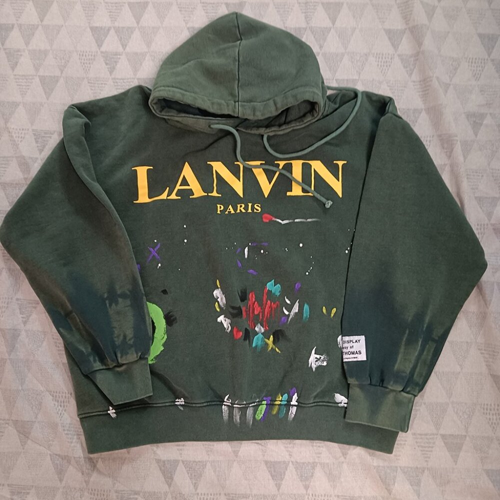 Lanvin Gallery Dept Logo Hoodie with Paint
